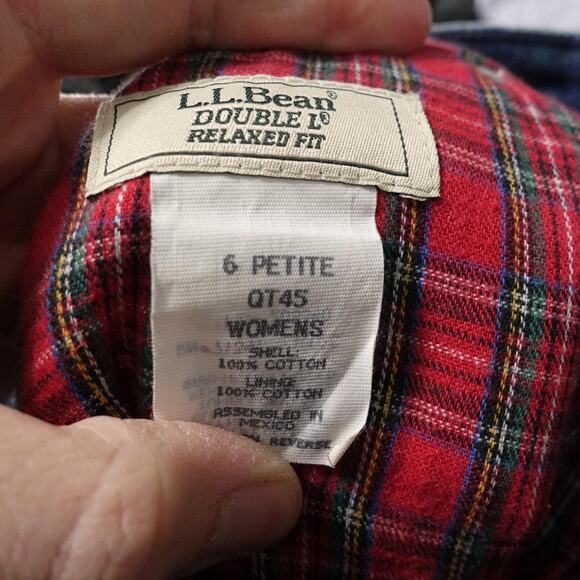 VINTAGE L.L.Bean Jeans Womens 6 Petite Blue Double L Relaxed Fit Flannel Lined - Picture 11 of 12